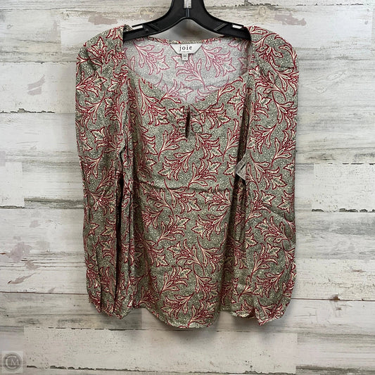 Top Long Sleeve By Joie In Green, Size: S