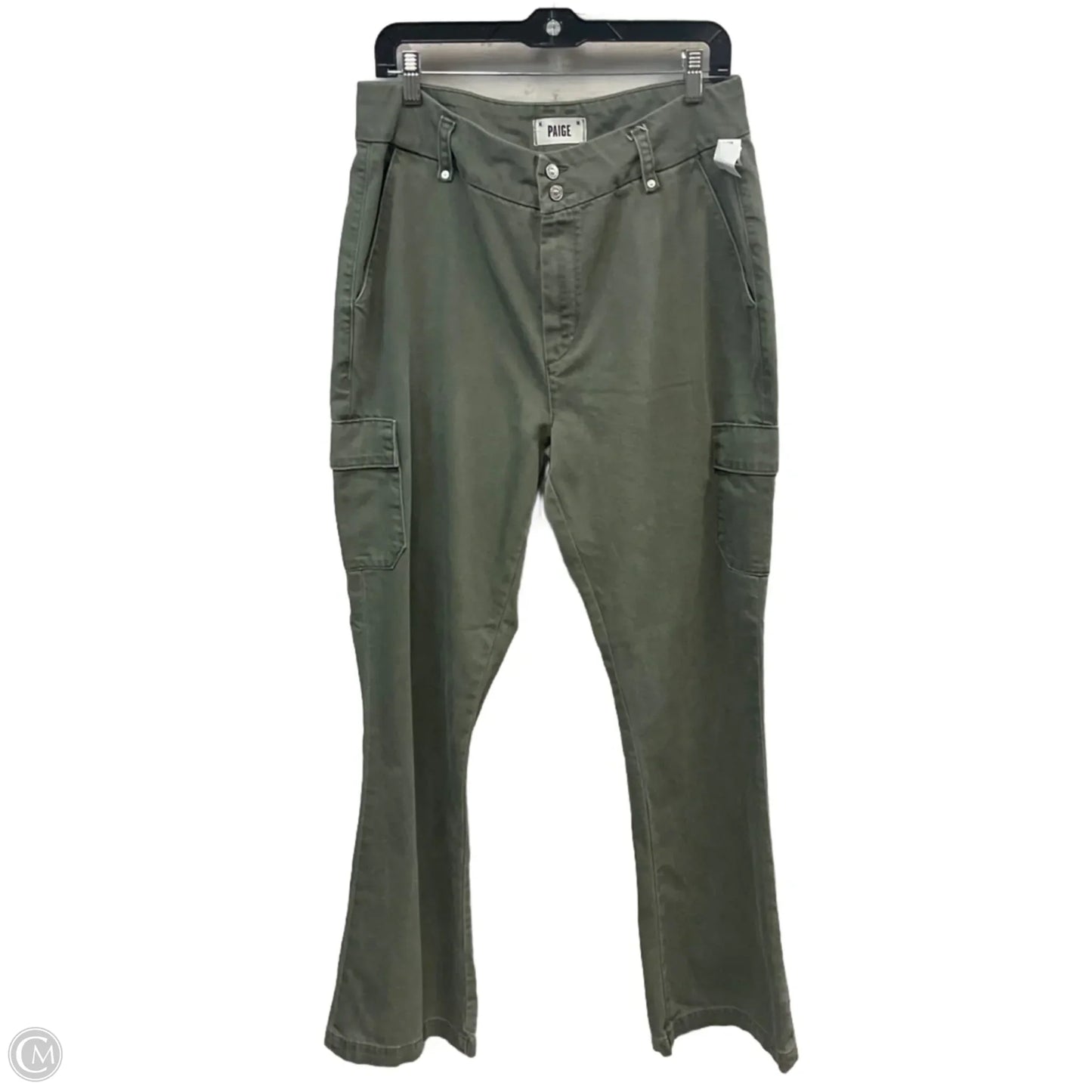 Jeans Flared By Paige In Green, Size: 12