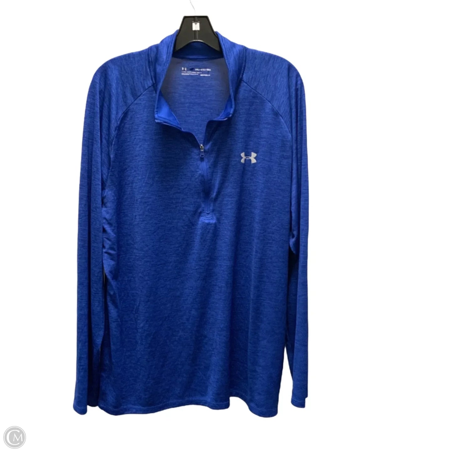 Athletic Top Long Sleeve Crewneck By Under Armour In Blue, Size: 2x