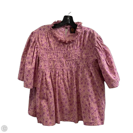 Blouse Short Sleeve By POLAGOIn Pink, Size: Xl