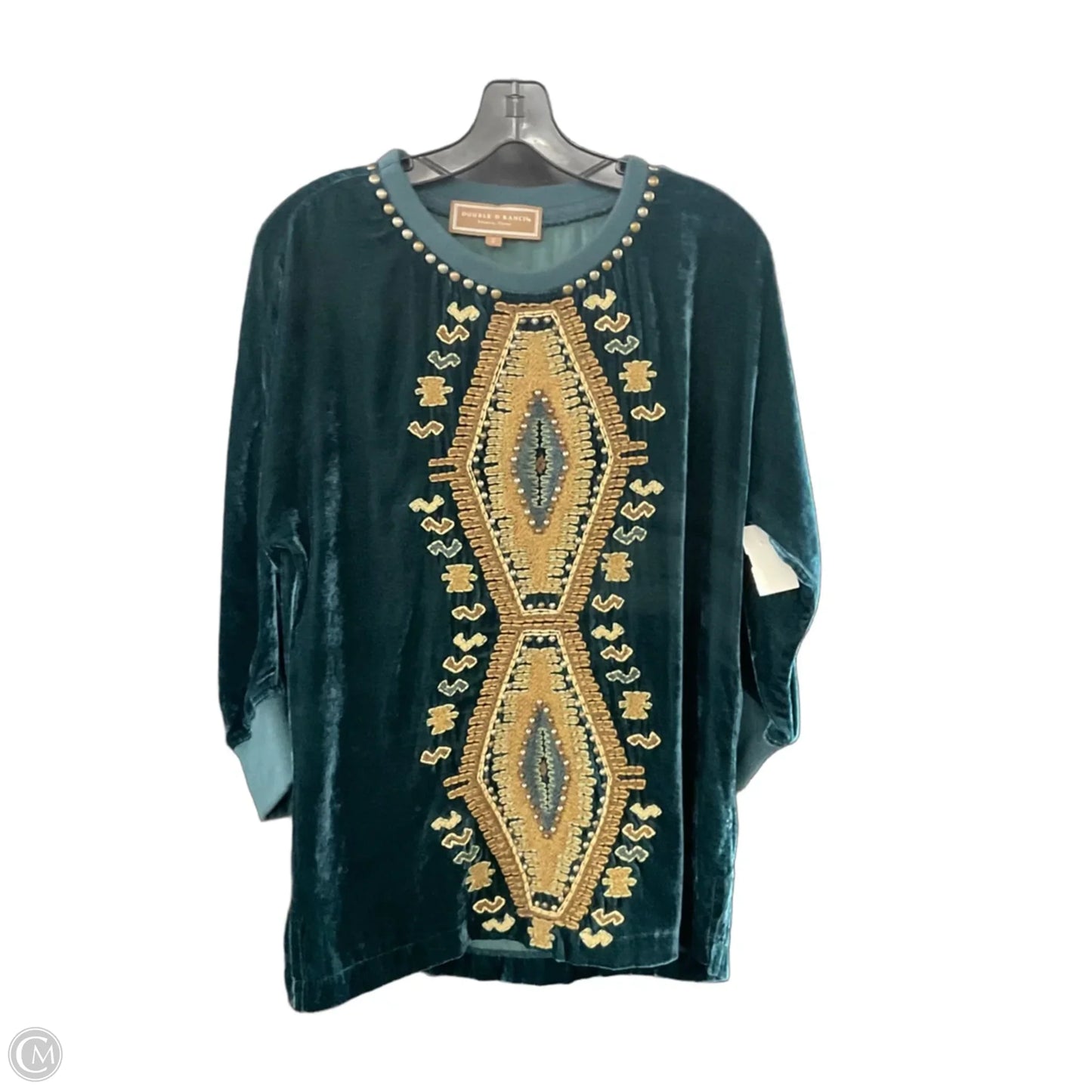 Blouse 3/4 Sleeve By Double D Ranch In Green, Size: S