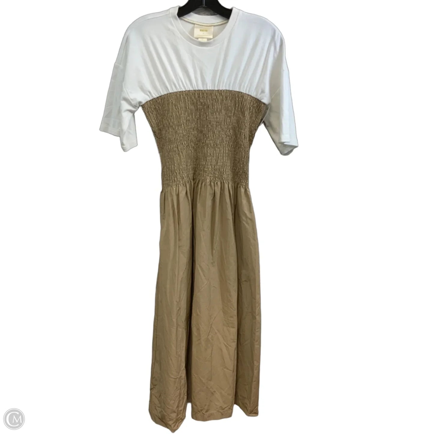 Dress Casual Maxi By Maeve In Tan & White, Size: S
