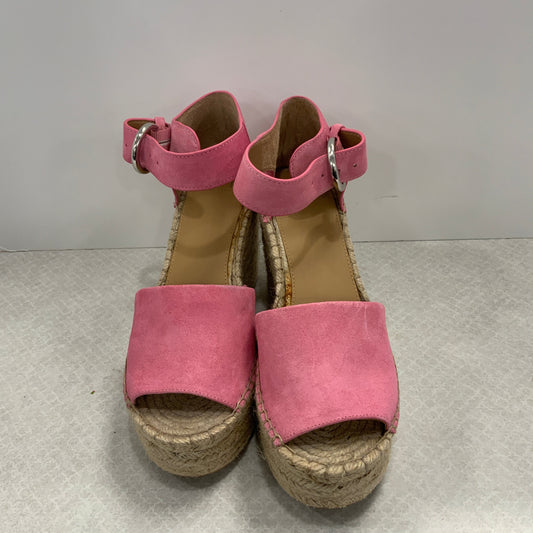 Pink Sandals Heels Wedge Marc Fisher, Size 8.5