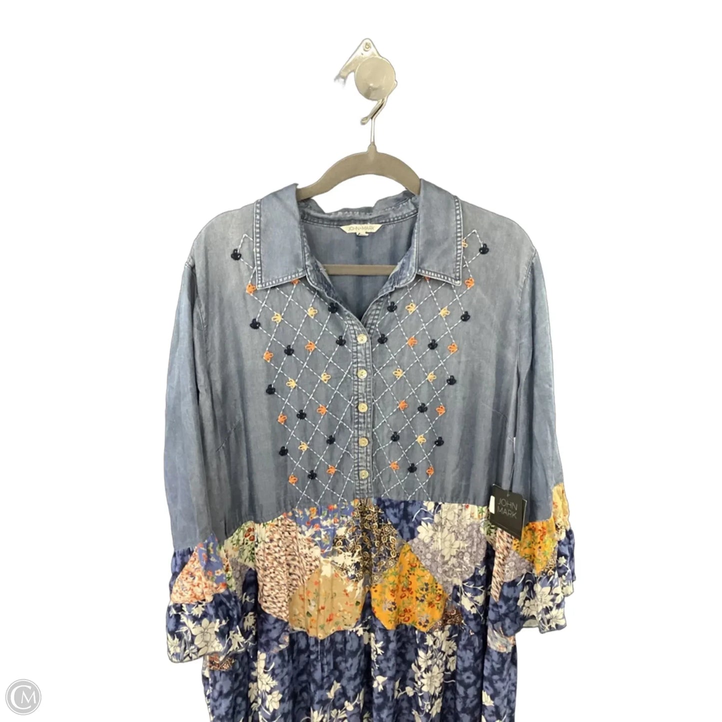 Dress Casual Maxi By John Mark In Blue, Size: Xl