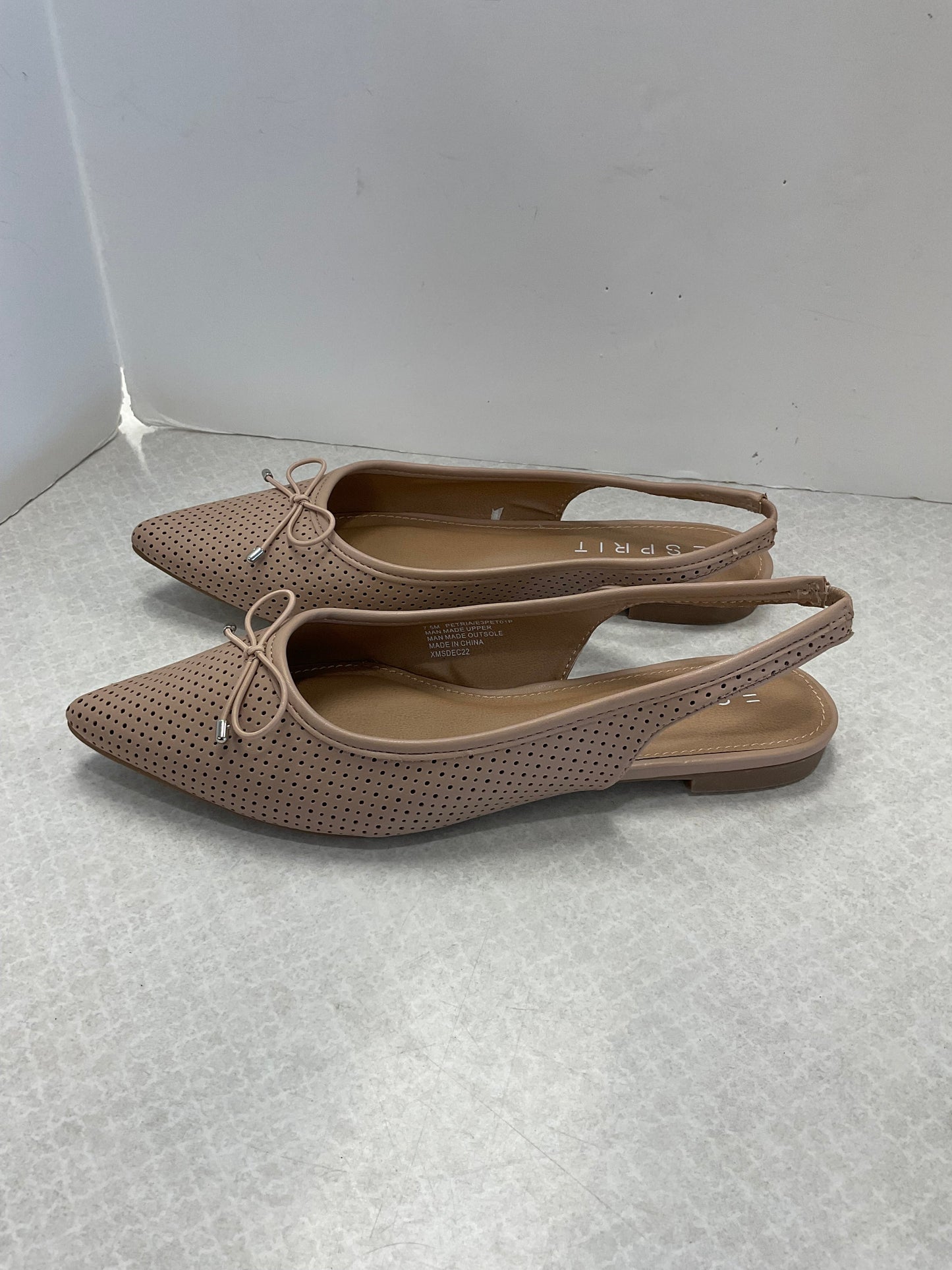Brown Shoes Flats Esprit, Size 8