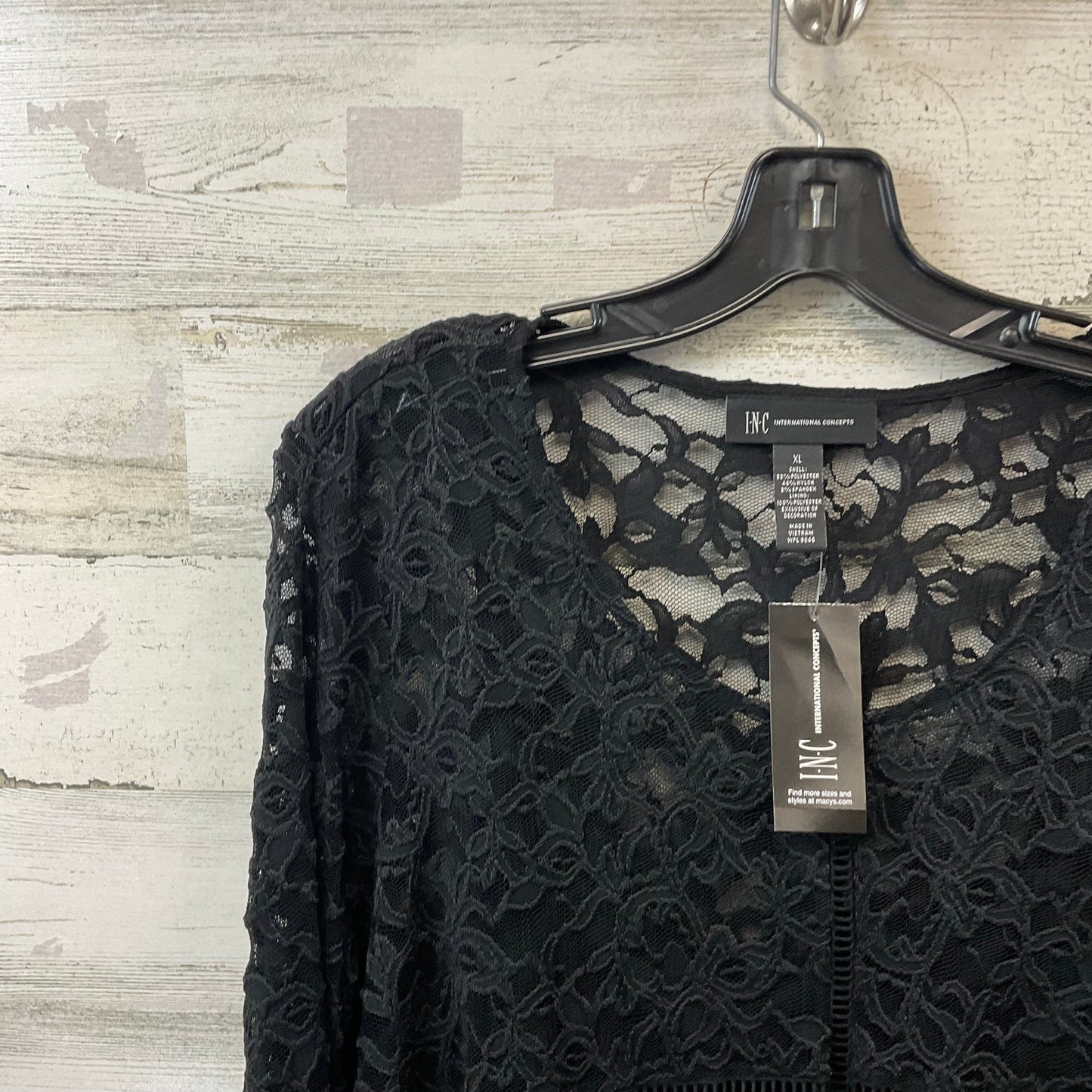 Top Long Sleeve By Inc In Black, Size: Xl