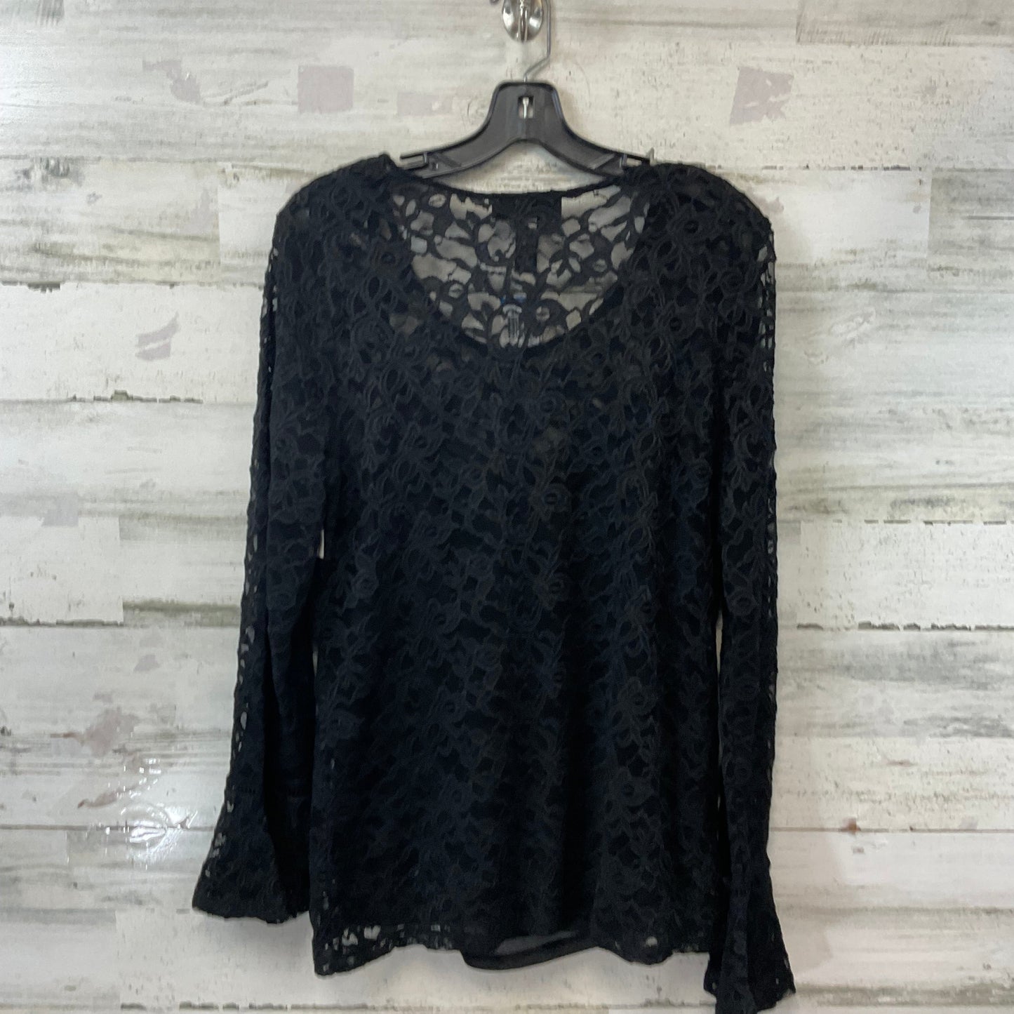 Top Long Sleeve By Inc In Black, Size: Xl