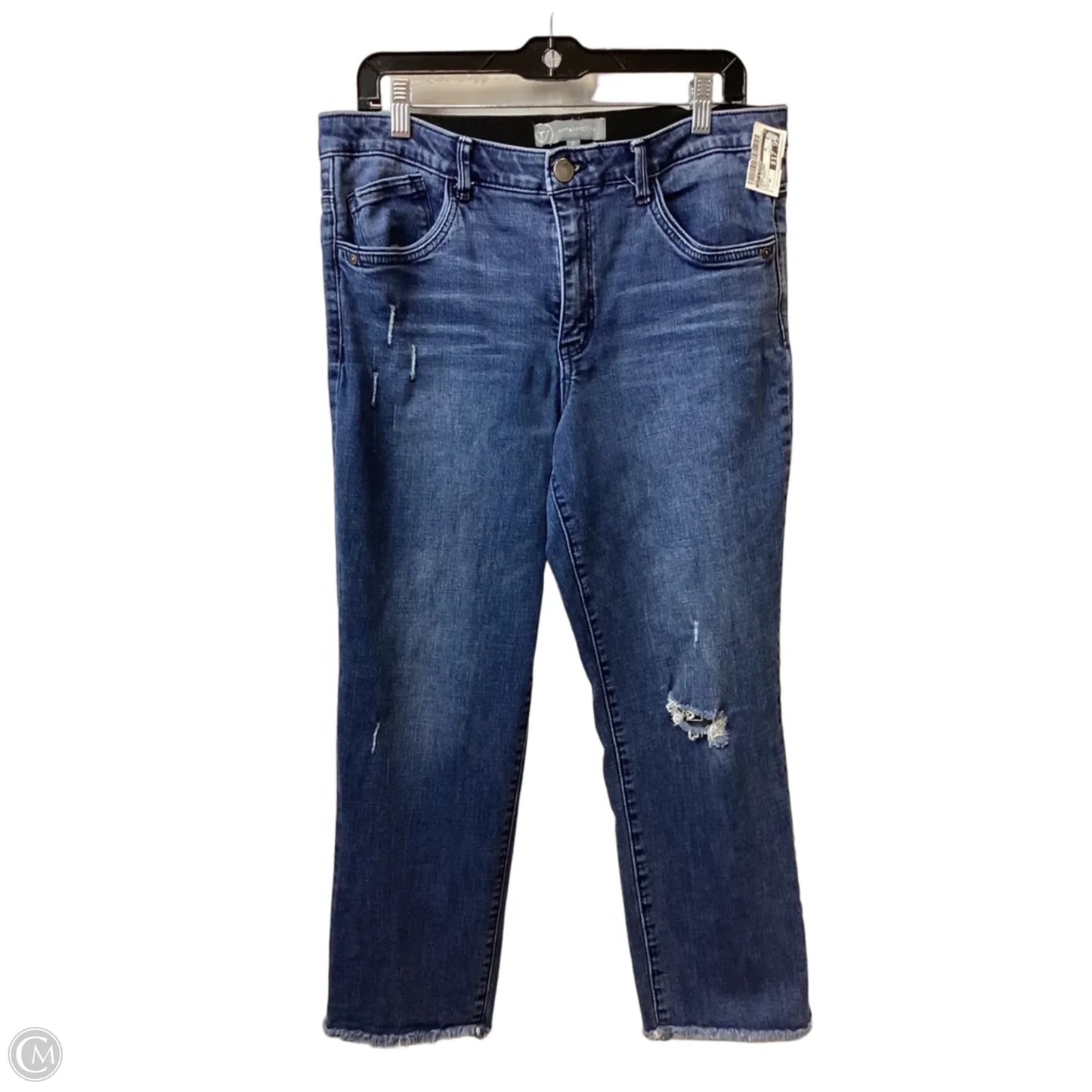 Jeans Skinny By Wit & Wisdom In Blue Denim, Size: 12