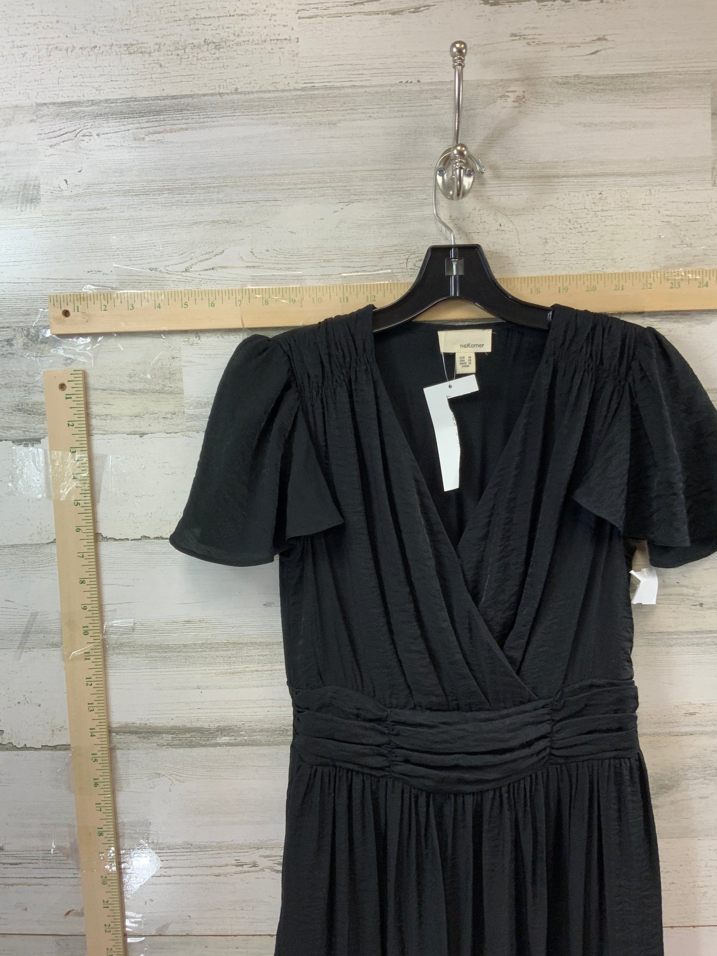 Black Dress Casual Midi THE KORNER, Size Xs