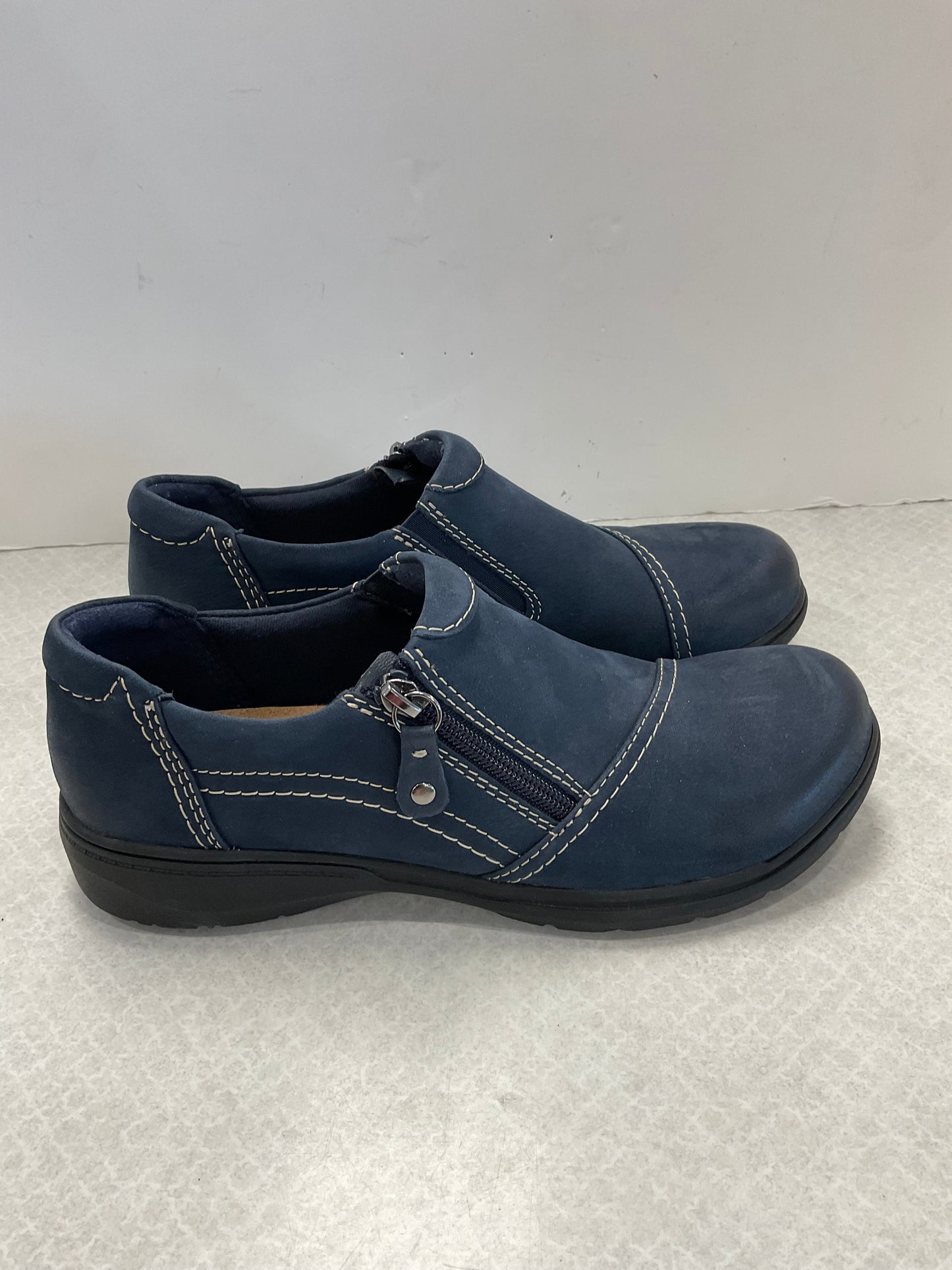 Blue Shoes Flats Clarks, Size 8.5