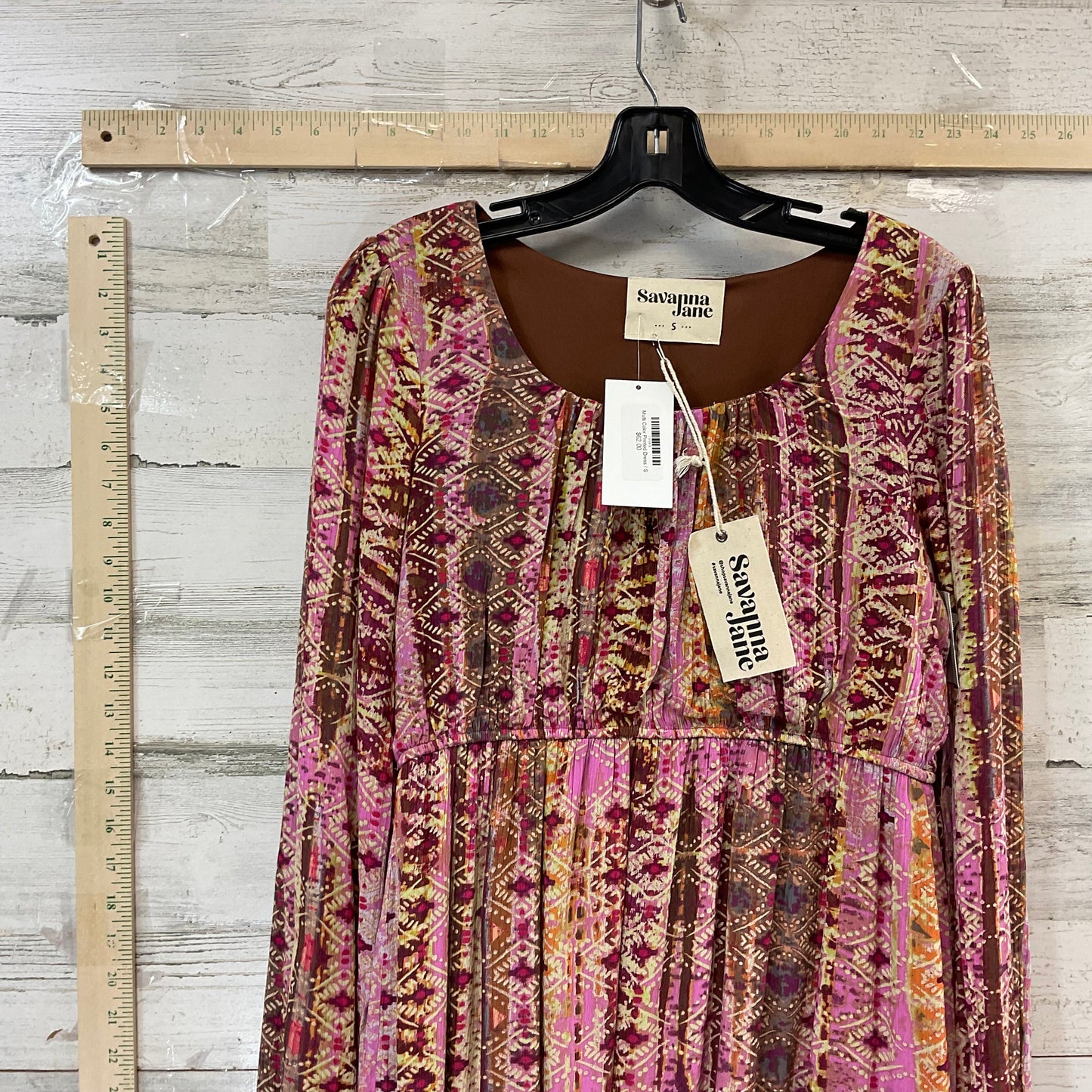 Brown & Pink Dress Casual Short Savanna Jane, Size S