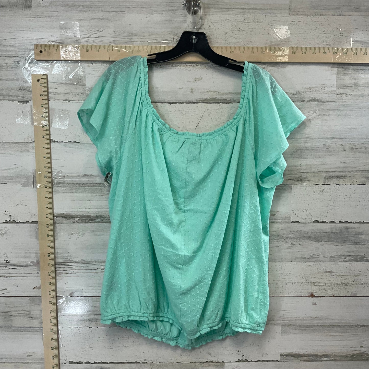 Green Top Short Sleeve Basic Lane Bryant, Size 2x