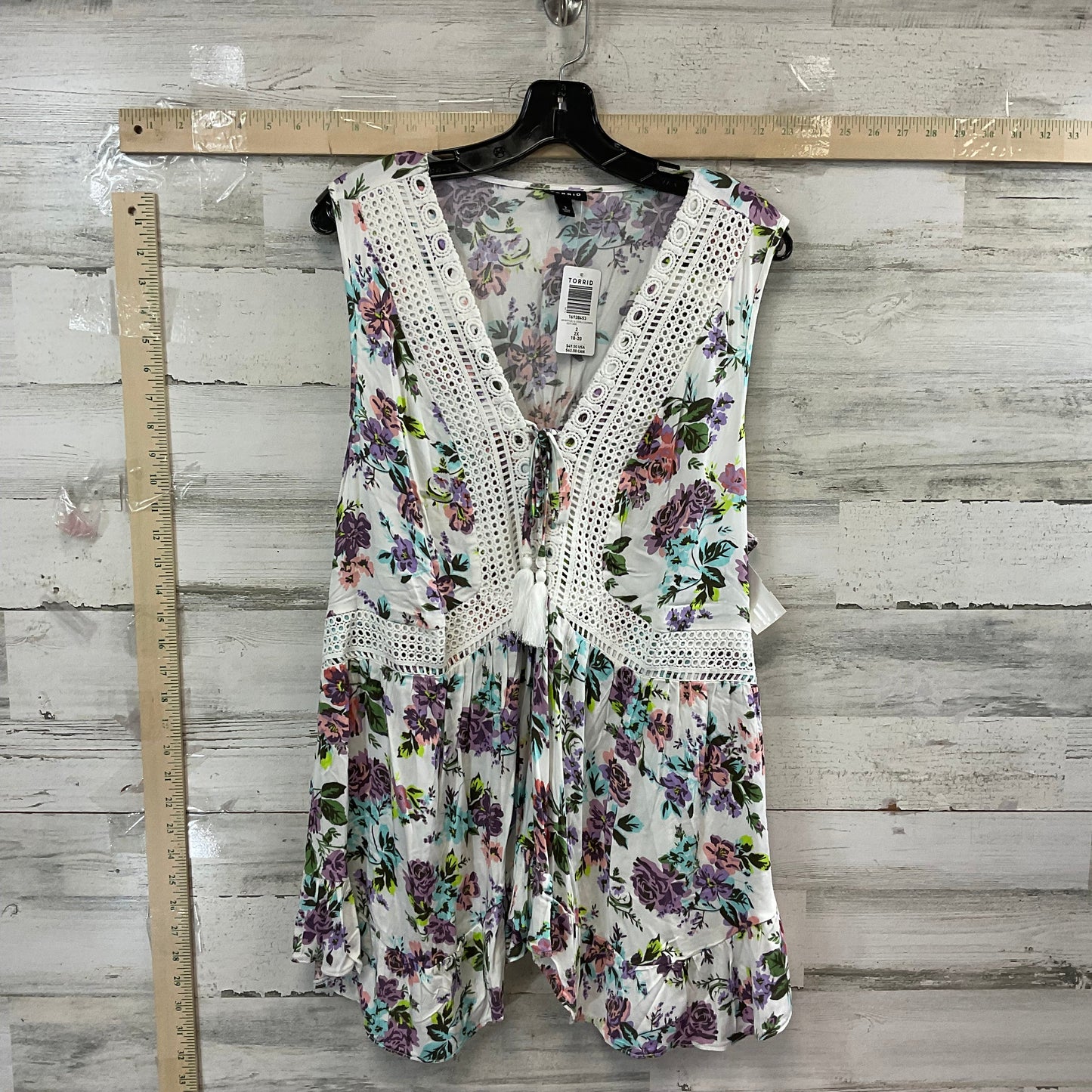 Floral Print Top Sleeveless Basic Torrid, Size 2x