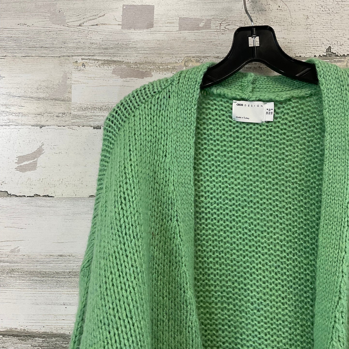 Sweater Cardigan By Asos In Green, Size: Xs