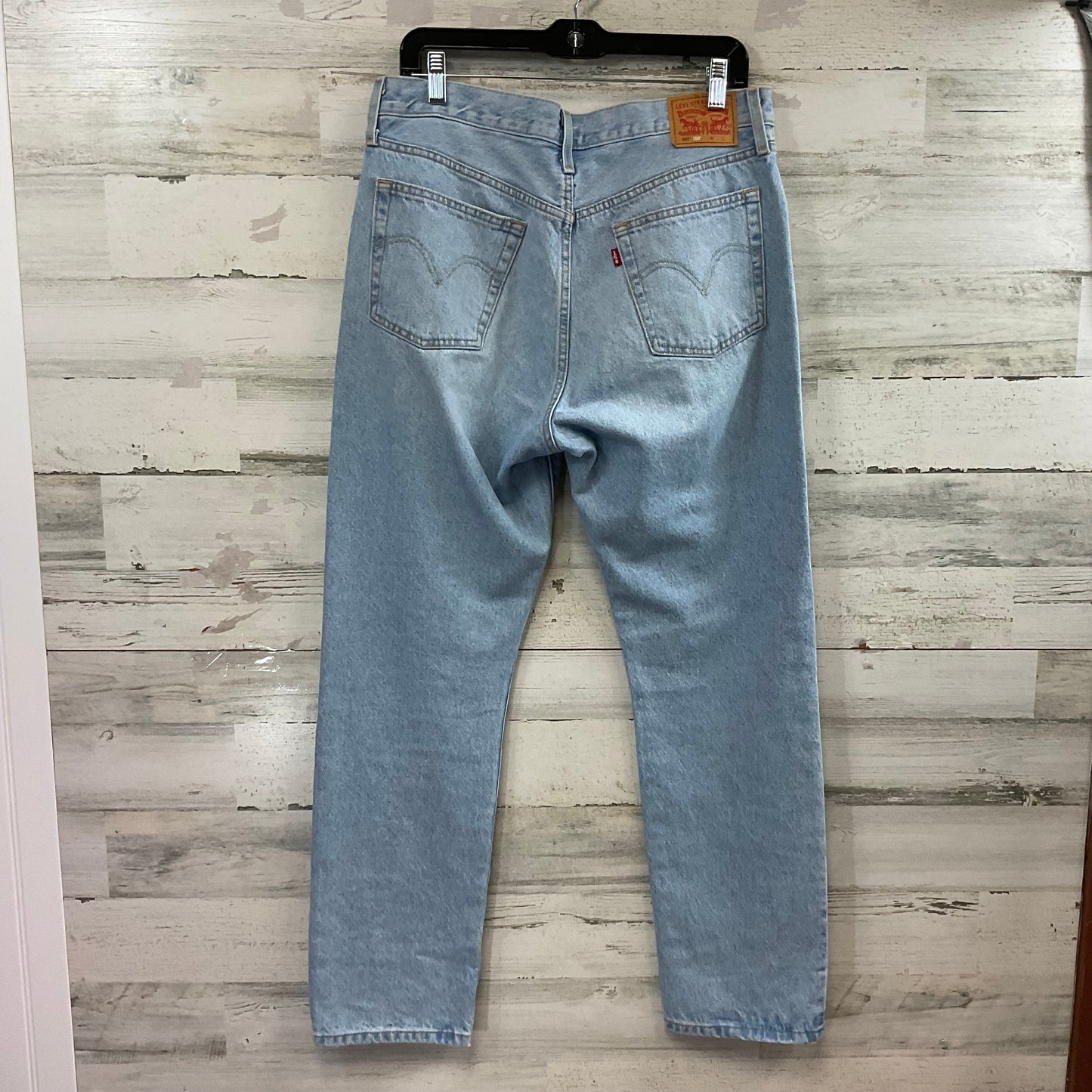 Jeans Straight By Levis In Blue Denim, Size: 12