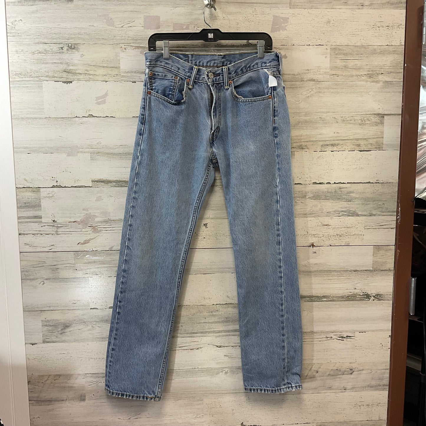 Jeans Straight By Levis In Blue Denim, Size: 12