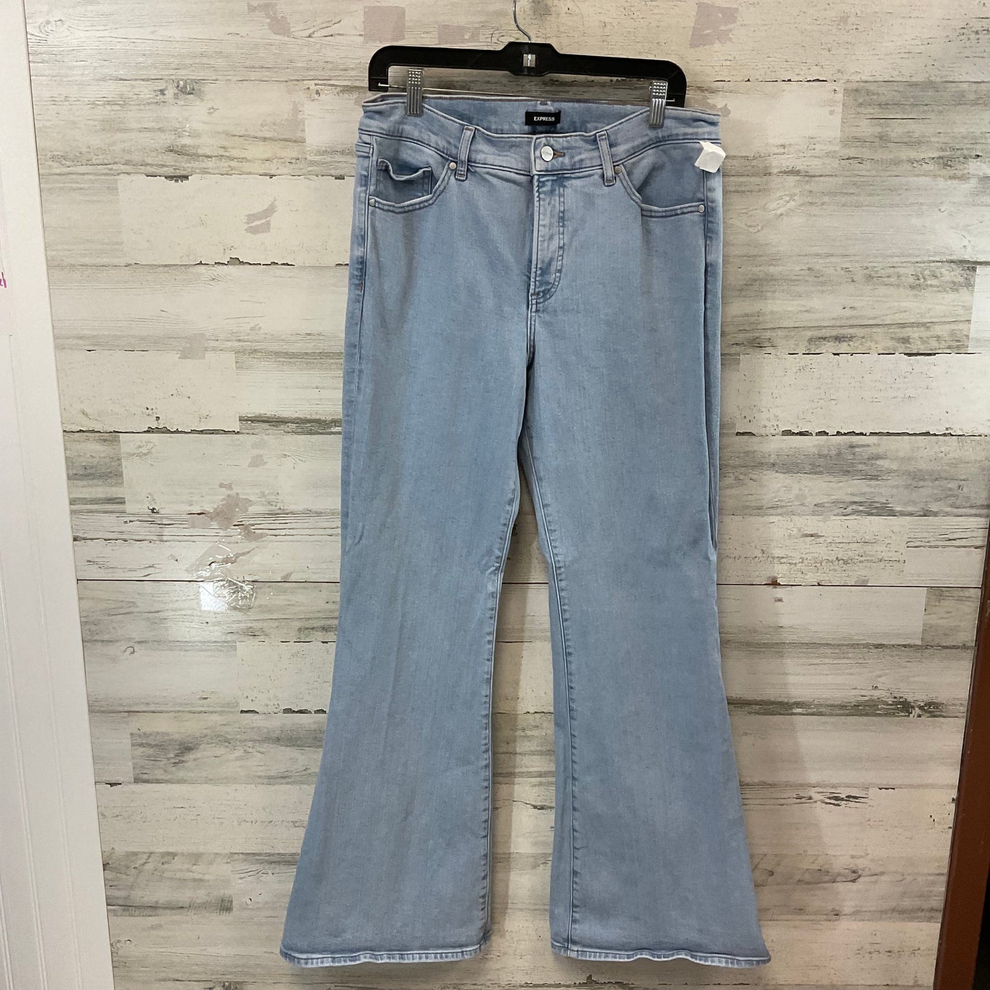 Jeans Flared By Express In Blue Denim, Size: 12