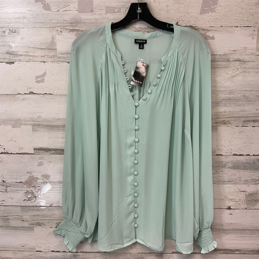 Blouse Long Sleeve By Torrid In Green, Size: 2x