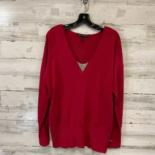 Top Long Sleeve By White House Black Market In Red, Size: Xl