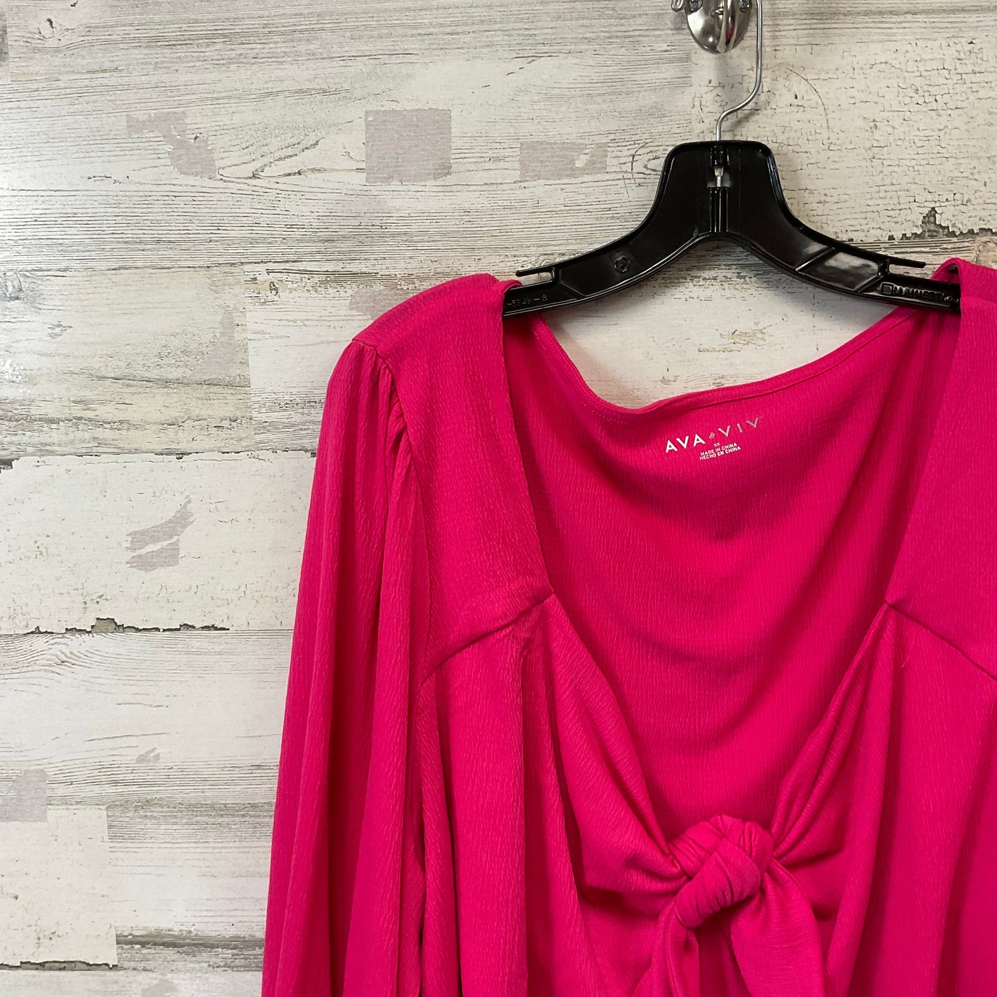 Blouse Long Sleeve By Ava & Viv In Pink, Size: 3x