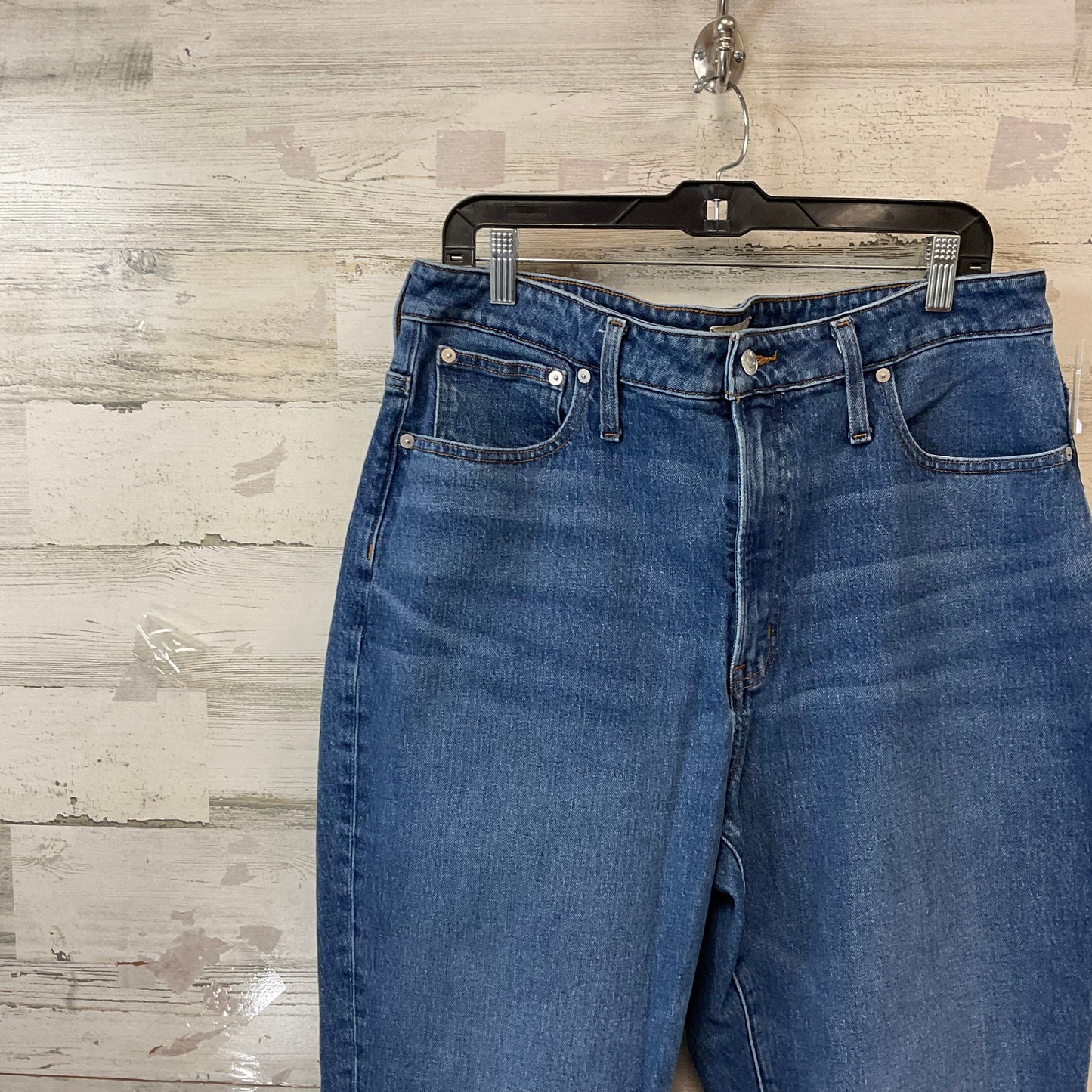 Jeans Straight By Madewell In Blue Denim, Size: 16