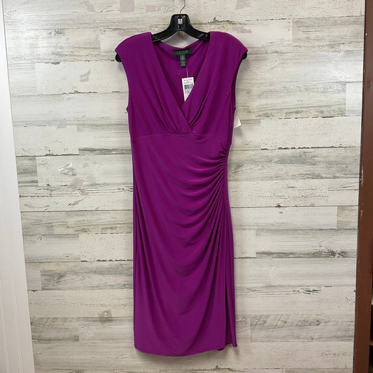 Dress Party Midi By Lauren By Ralph Lauren In Purple, Size: M