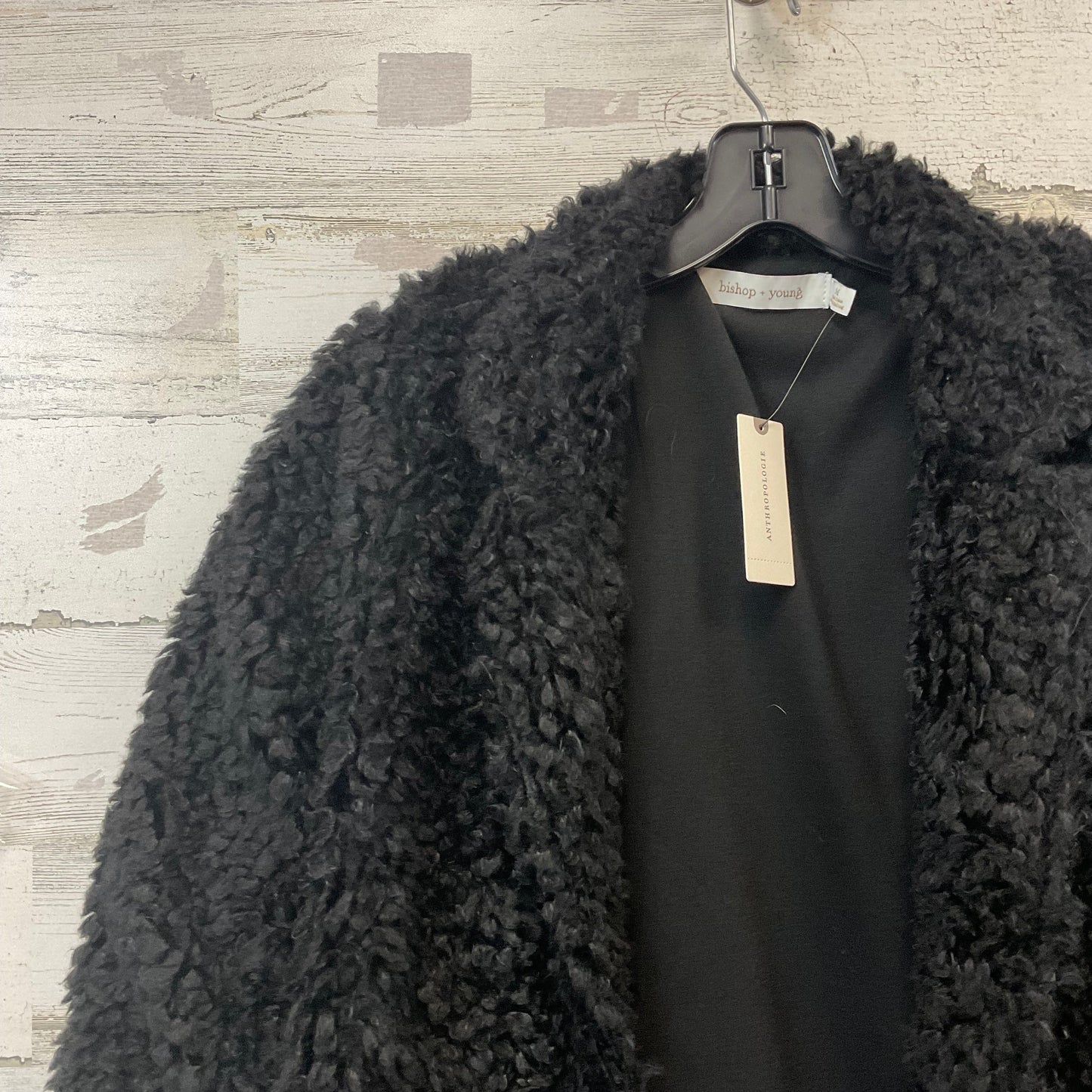 Coat Faux Fur & Sherpa By Anthropologie In Black, Size: M