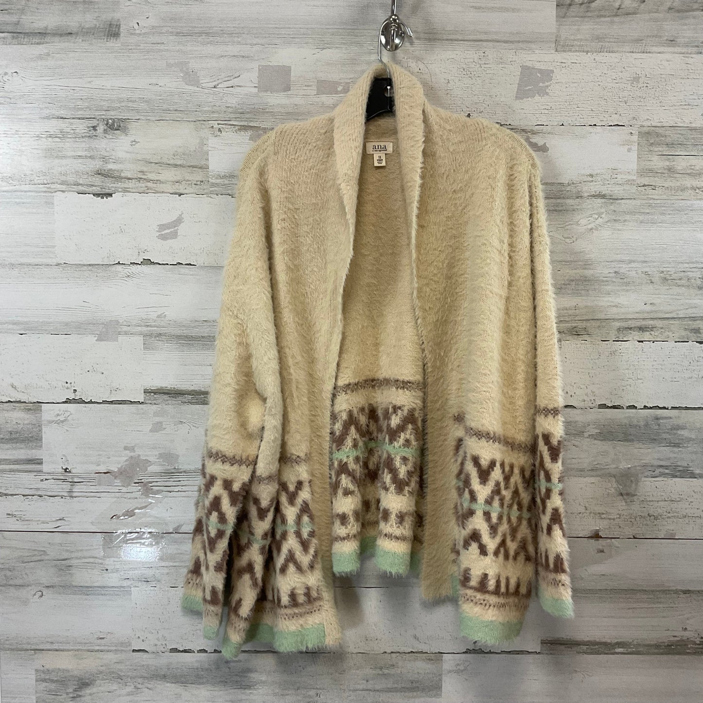 Sweater Cardigan By Ana In Cream, Size: 1x