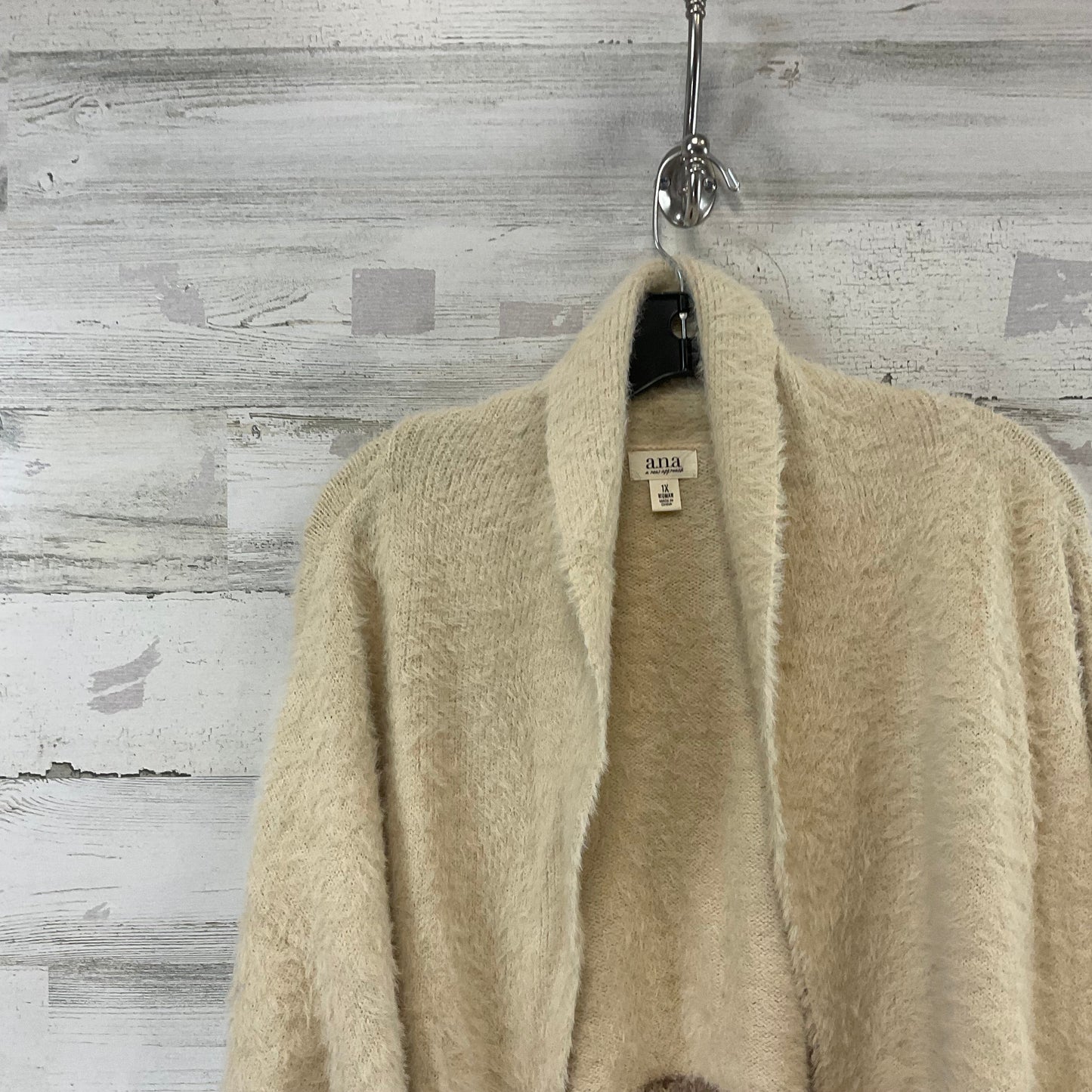 Sweater Cardigan By Ana In Cream, Size: 1x