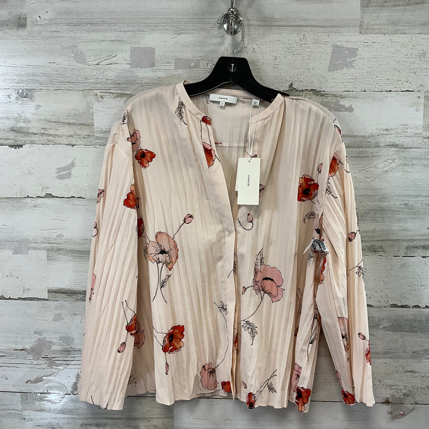 Blouse Long Sleeve By Vince In Pink, Size: M