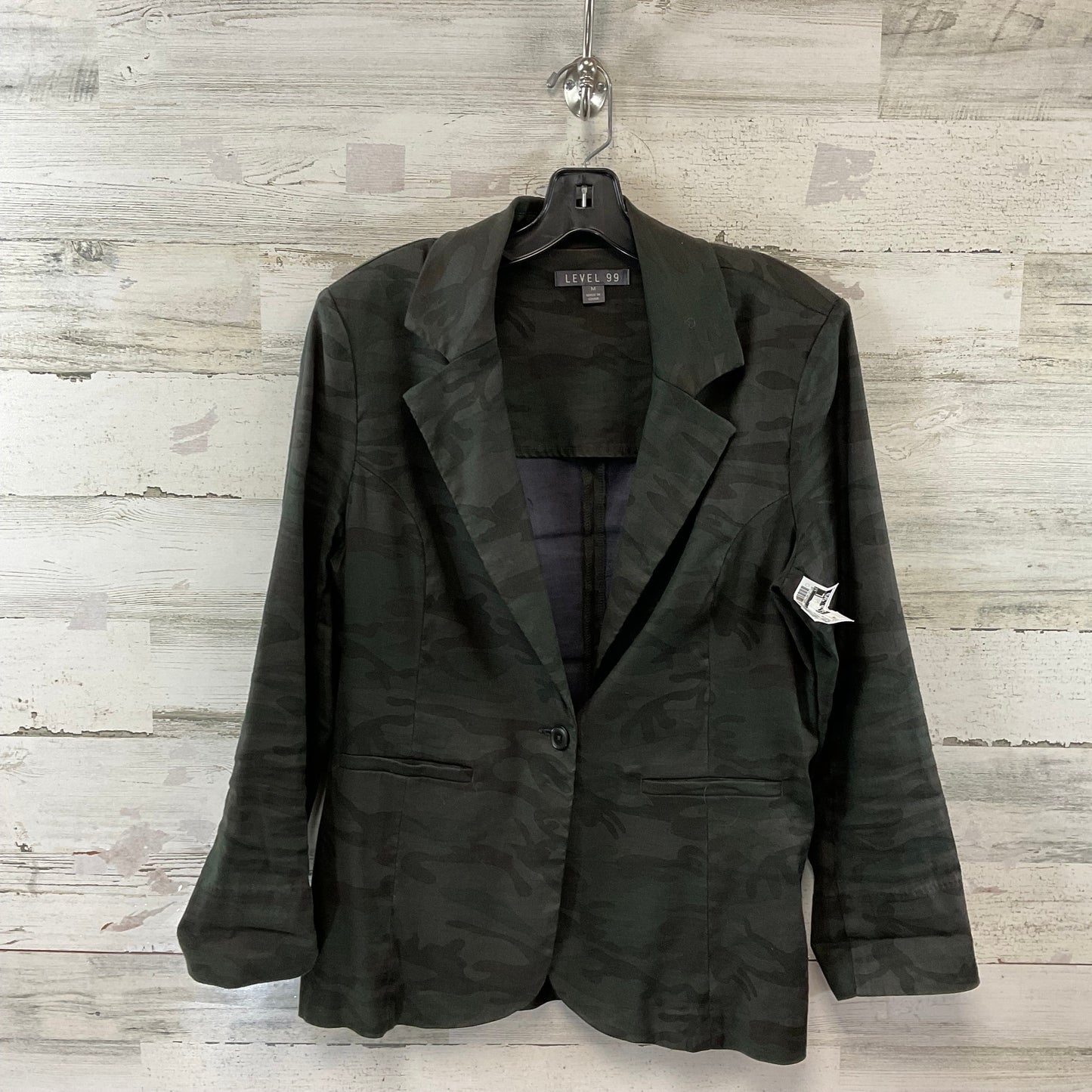 Blazer By Level 99 In Camouflage Print, Size: M