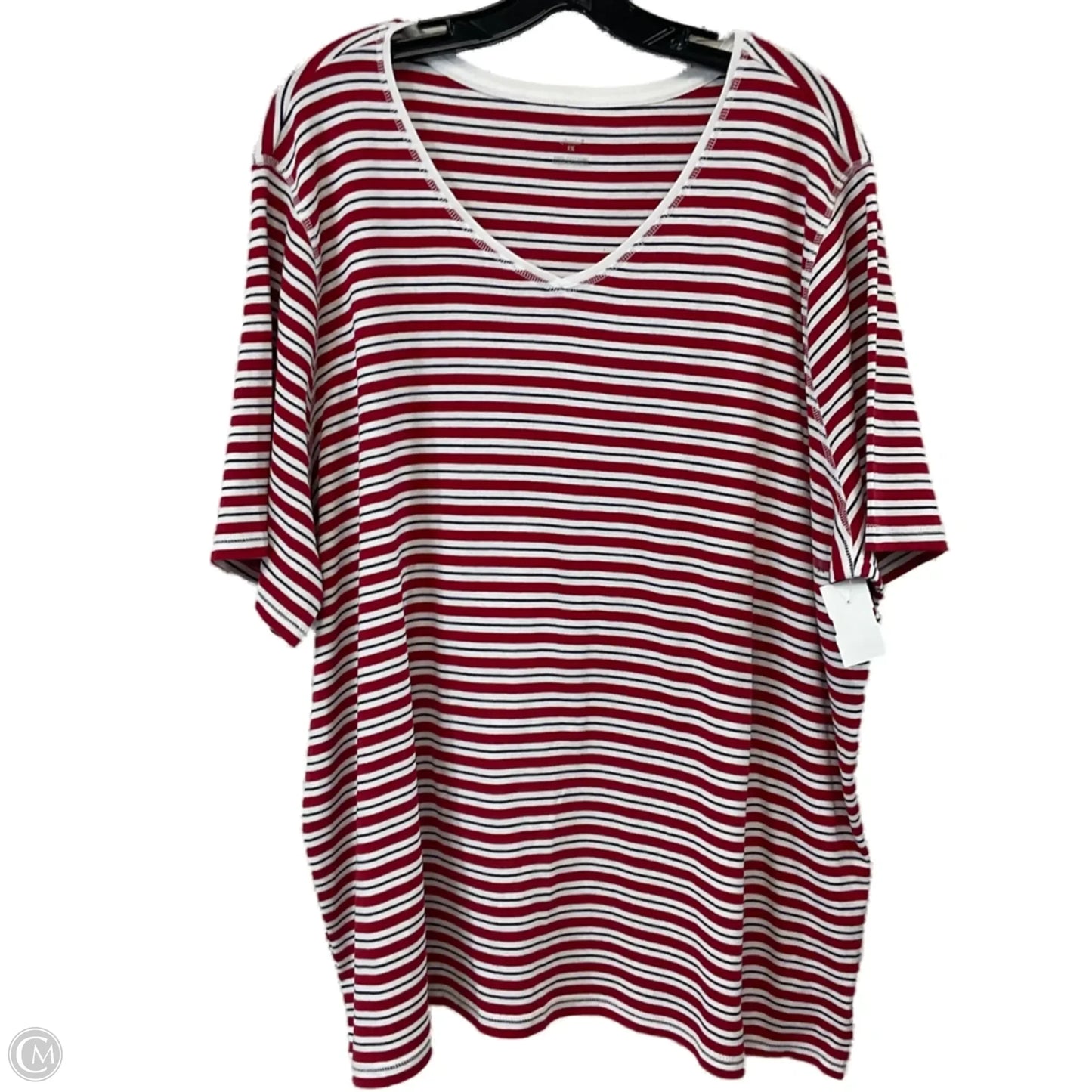 Top Short Sleeve By Cj Banks In Red, Size: 3x