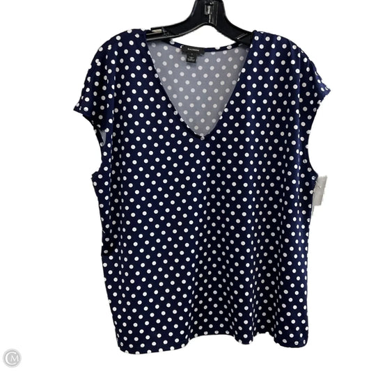 Top Short Sleeve By Halogen In Blue, Size: 1x