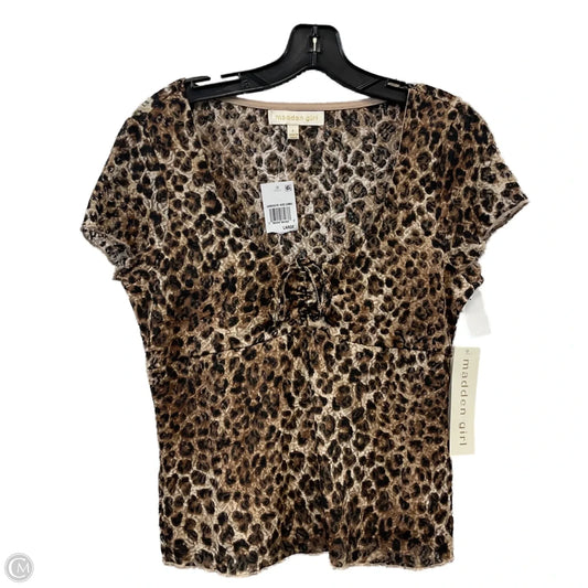 Top Short Sleeve By Madden Girl In Brown, Size: L