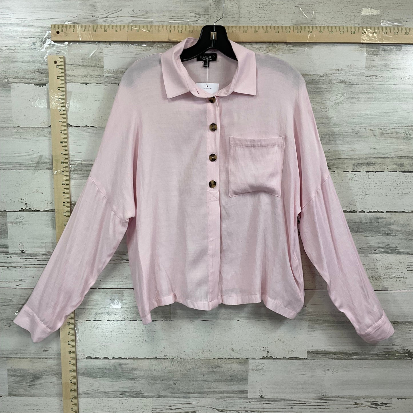 Pink Top Long Sleeve Top Shop, Size M