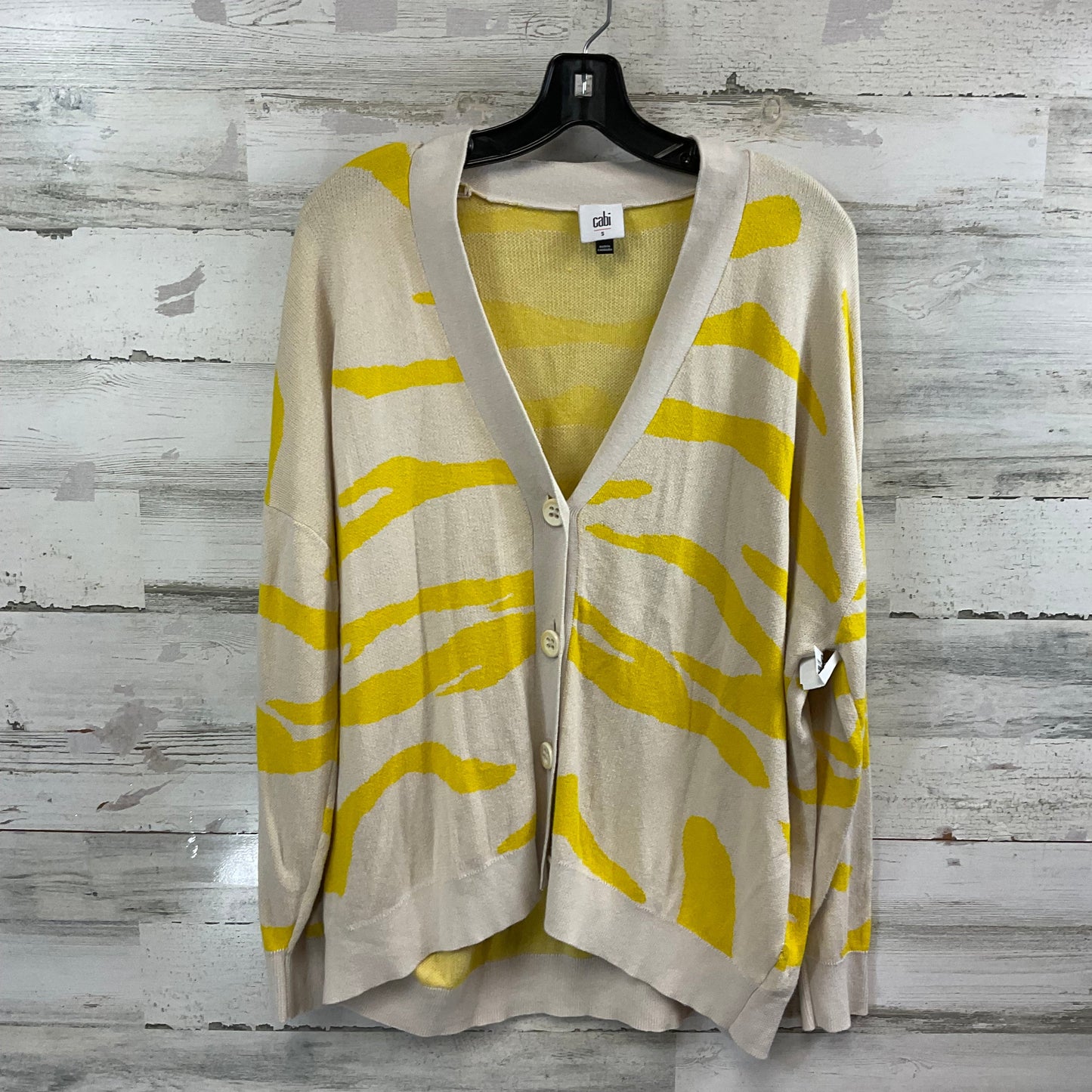 Cardigan By Cabi In Tan & Yellow, Size: S