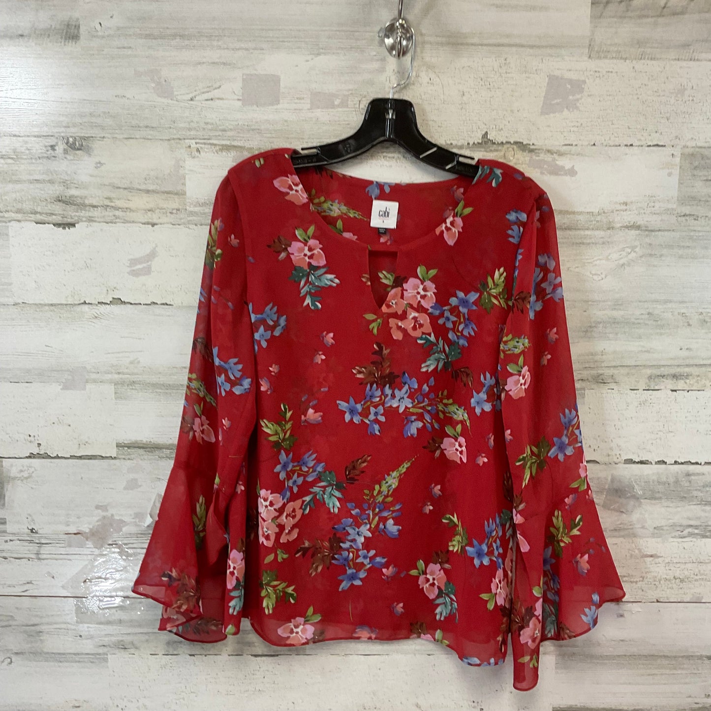 Top Long Sleeve By Cabi In Red, Size: S