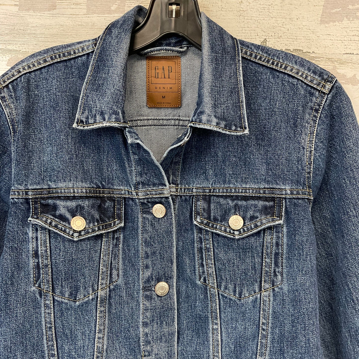 Jacket Denim By Gap In Blue Denim, Size: M