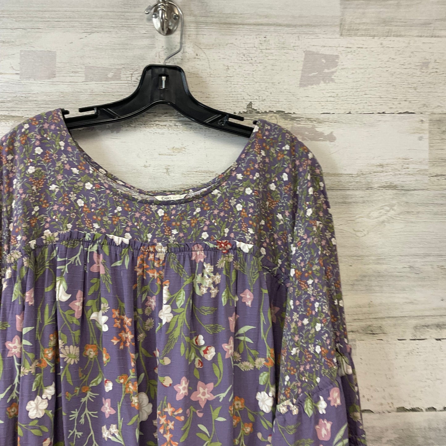 Top Long Sleeve By Cato In Purple, Size: 3x