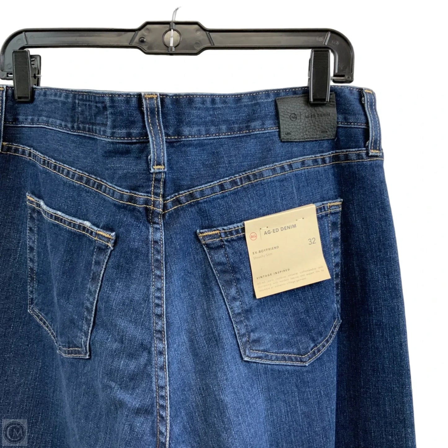 Jeans Straight By Ag Jeans In Blue Denim, Size: 14