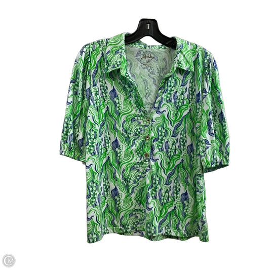 Blouse Short Sleeve By Lilly Pulitzer In Green, Size: M