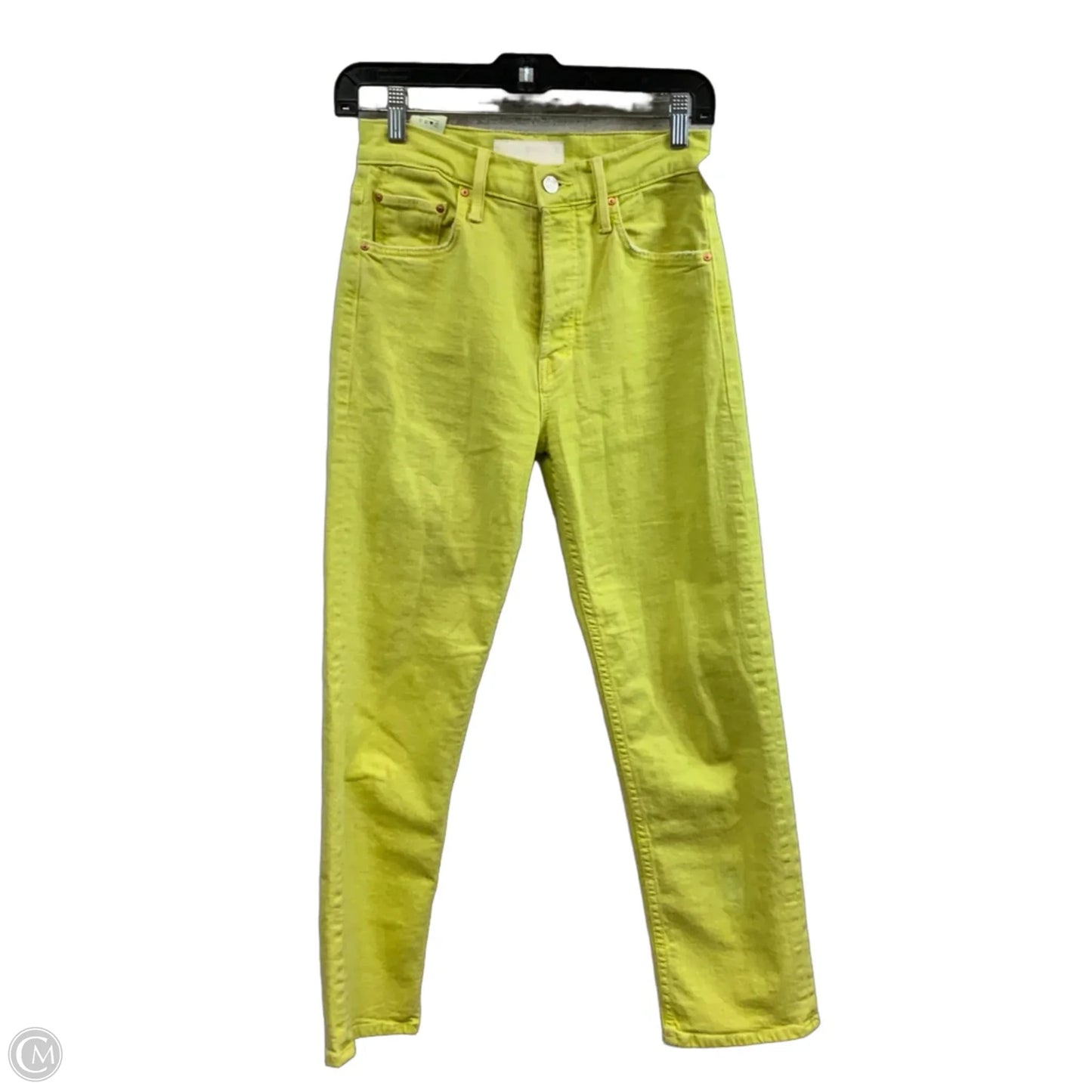 Jeans Straight By Mother In Yellow Denim, Size: 2