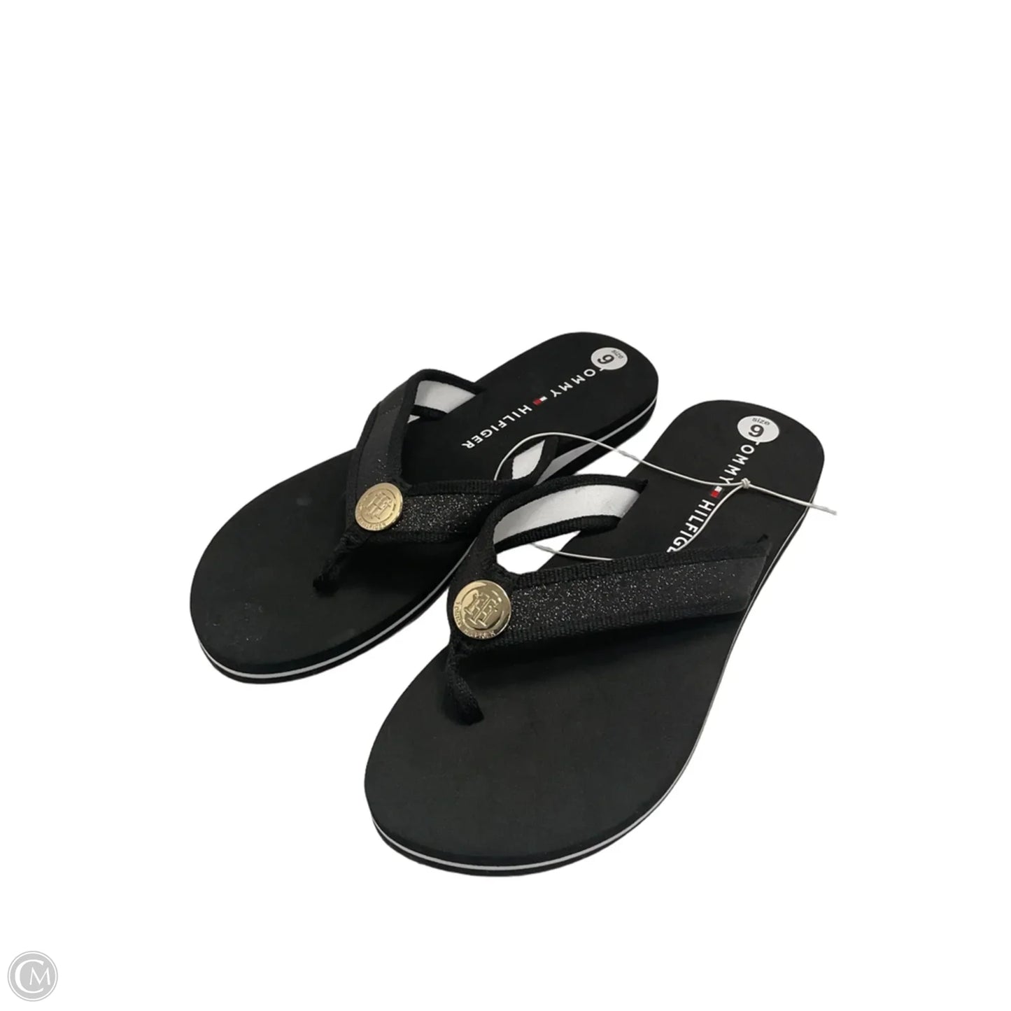 Sandals Flip Flops By Tommy Hilfiger In Black, Size: 9