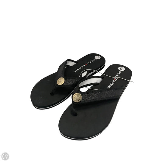 Sandals Flip Flops By Tommy Hilfiger In Black, Size: 9