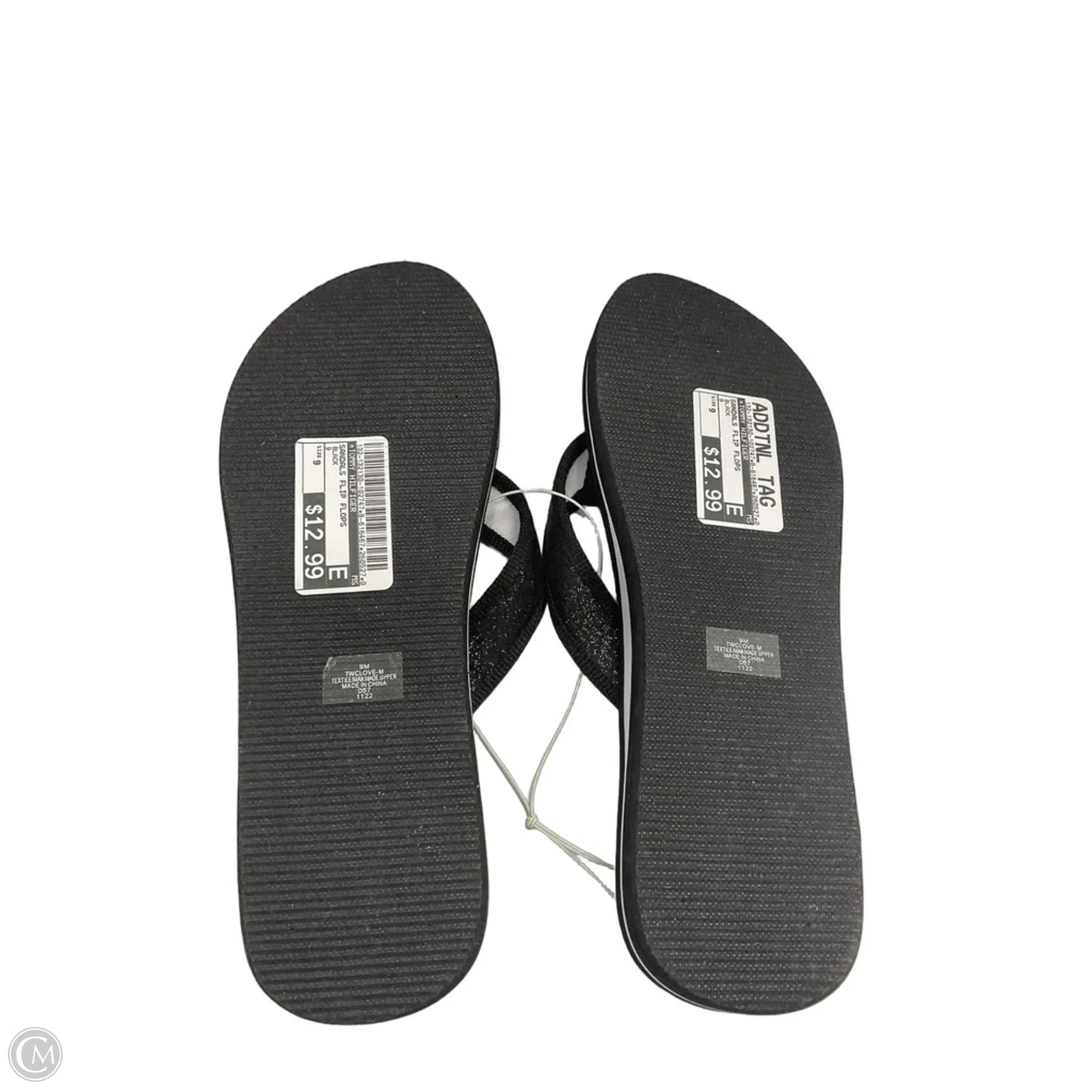 Sandals Flip Flops By Tommy Hilfiger In Black, Size: 9