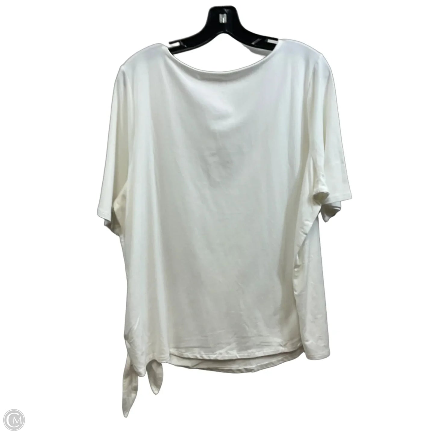 Top Short Sleeve By Belle By Kim Gravel In White, Size: 1x