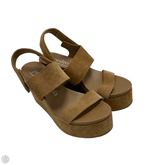 Sandals Heels Wedge By PEDRO GARCIA In Brown, Size: 7
