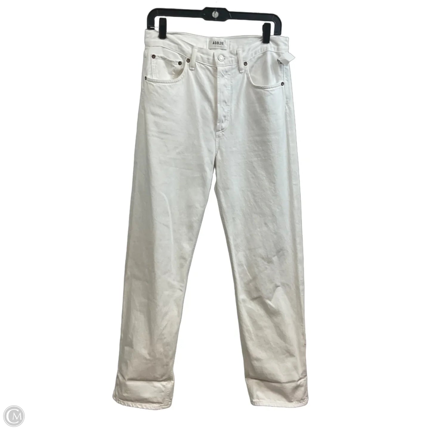 Jeans Wide Leg By Agolde In White Denim, Size: 2
