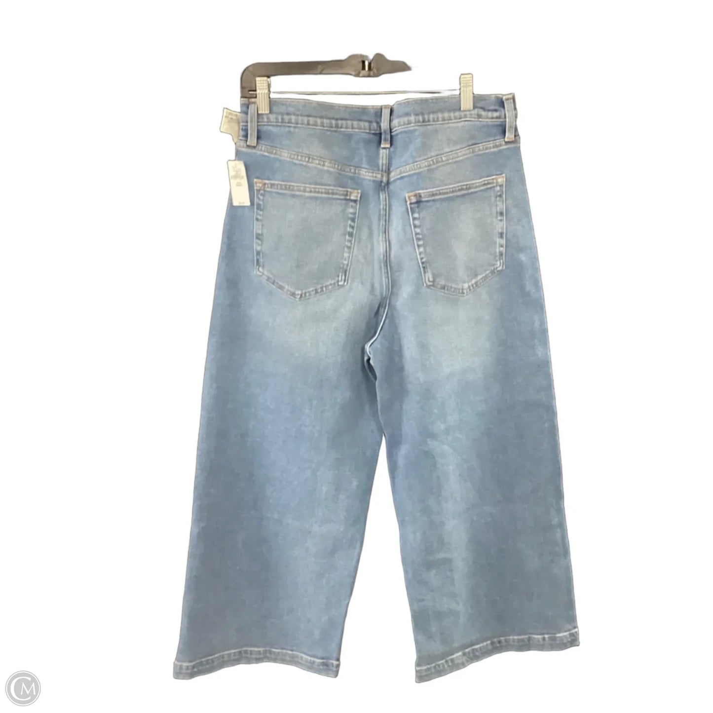 Jeans Wide Leg By Gap In Blue Denim, Size: 14 short