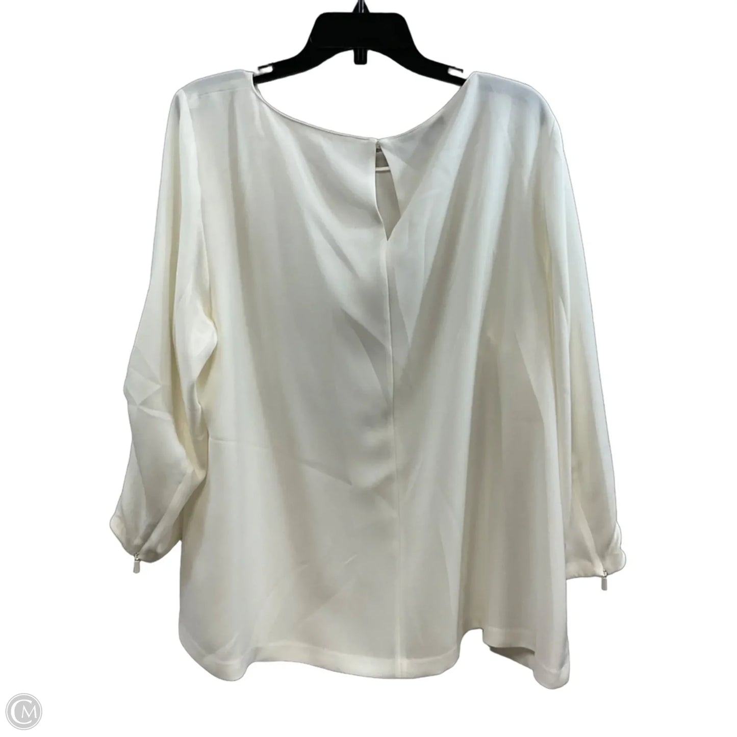 Blouse Designer By Lafayette 148 In Cream, Size: 2x